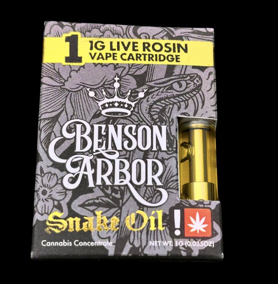 Benson Arbor - Grease Monkey - Live Rosin Snake Oil Cartridge 1G - 1