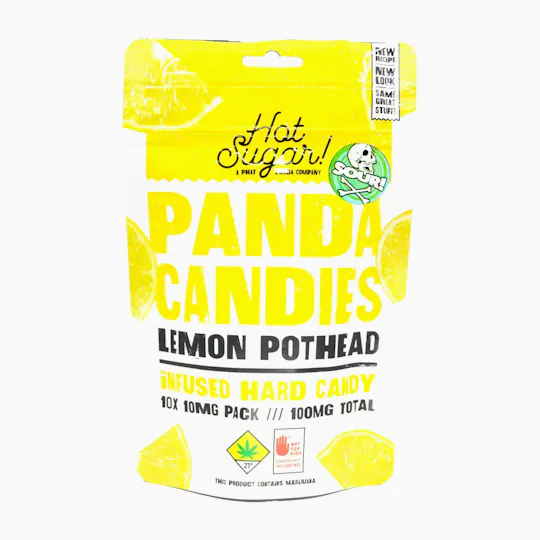 Hot Sugar! - Panda Candies | Sour Lemon Gummies | 100mg | 10ct | 10mg/ea - 1