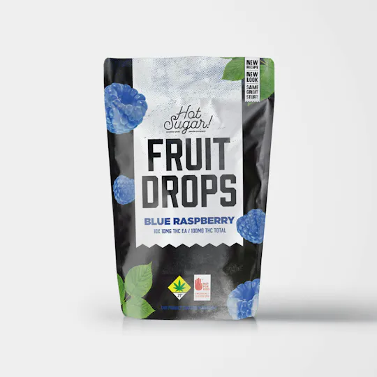 Hot Sugar! - Hot Sugar! | Fruit Drops | Blue Raspberry Gummies 1:1| 100mg| 10ct| 10mg/ea - 1