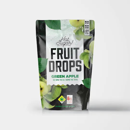 Hot Sugar! - Hot Sugar!| Fruit Drops|Green Apple Gummmies (1:1 CBD/THC)|100mg| 10ct|10ea - 1