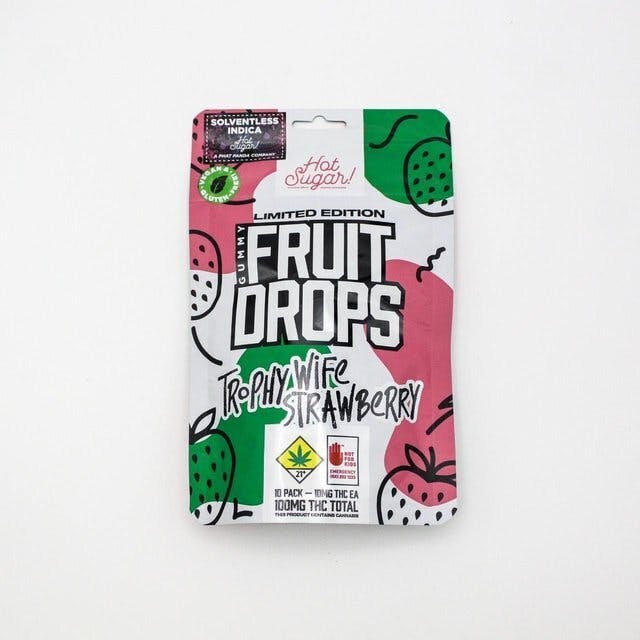 Hot Sugar! - 10mg THC/10mg CBN/50mg CBD Trophy Wife Strawberry Fruit Drops - 1