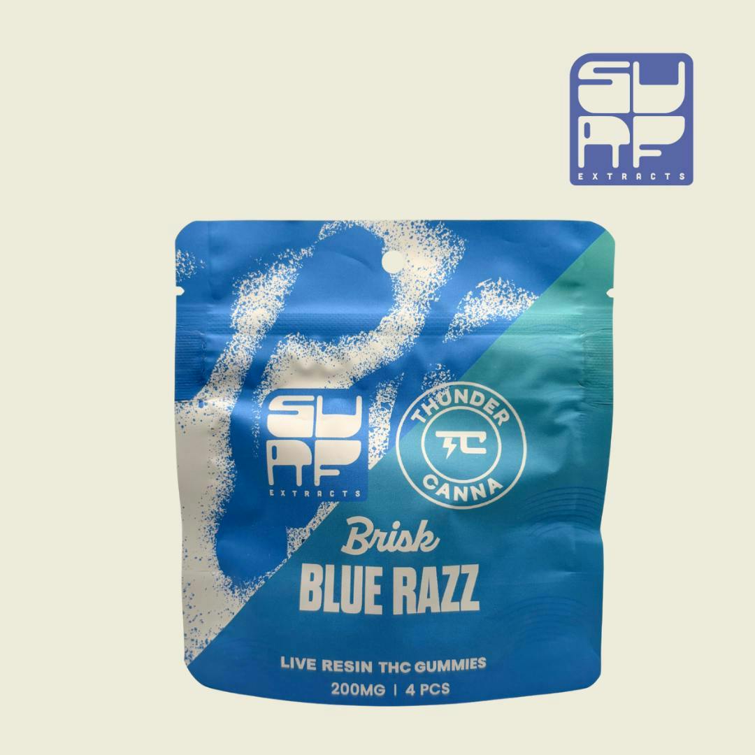 Surf Extracts - Surf Extracts | Brisk Blue Razz | Gummies | 200mg | 4ct | 50mg/ea - 1