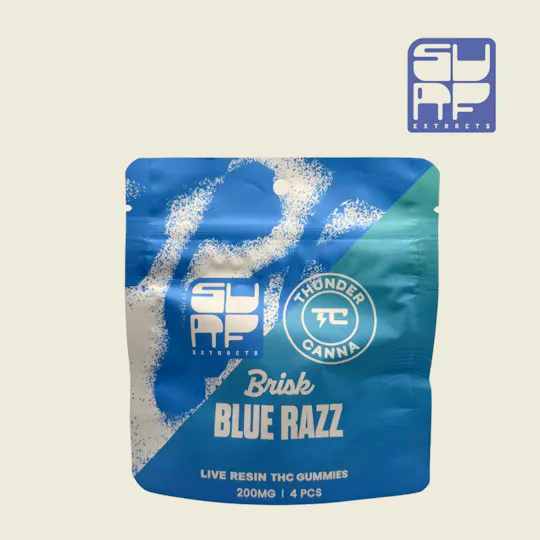 Surf Extracts - Surf Extracts | Brisk Blue Razz | Gummies | 200mg | 4ct | 50mg/ea - 1