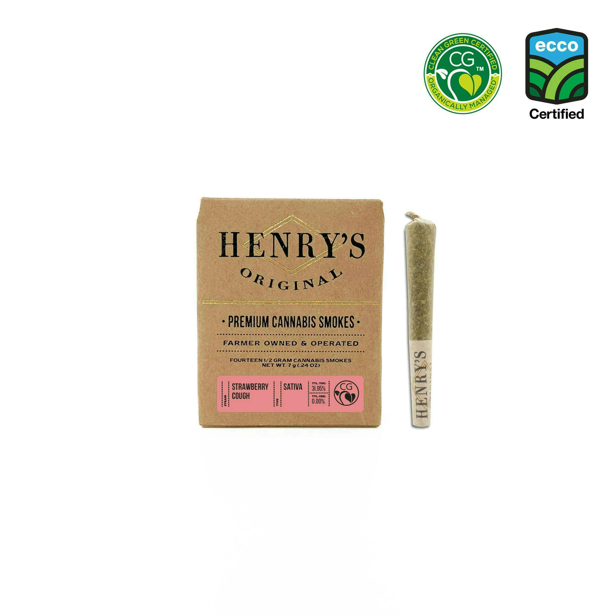 Henry's Original - Henry's Original | Strawberry Cough | Joints | 0.5g each | 14pk - 1
