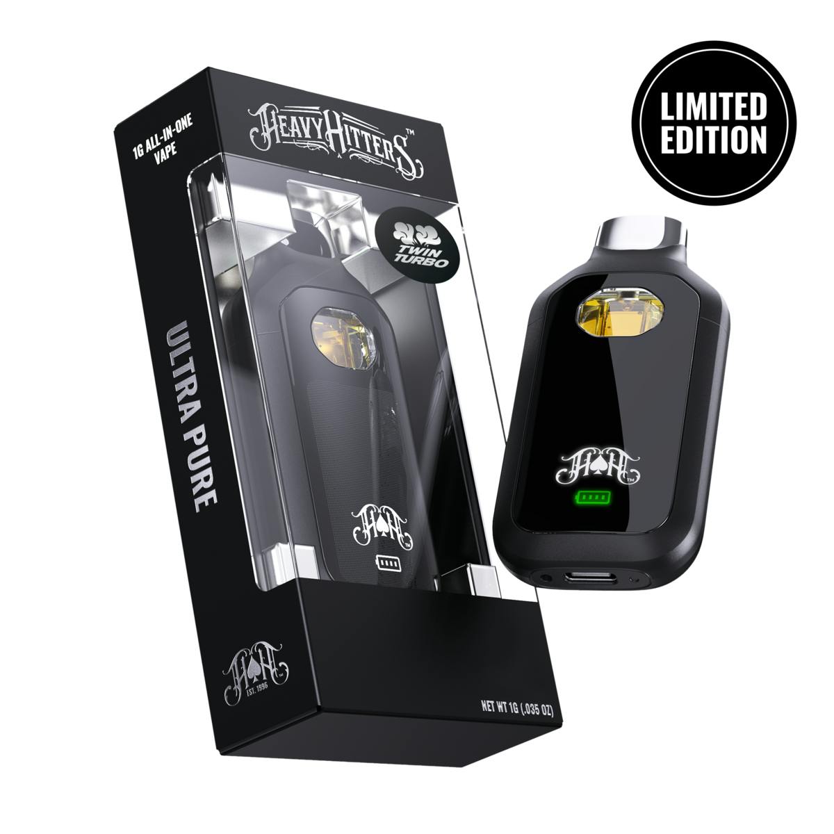 Heavy Hitters - Hindu Kush | Indica - Ultra Extract High Potency Oil - 1G All-In-One Vape - 1