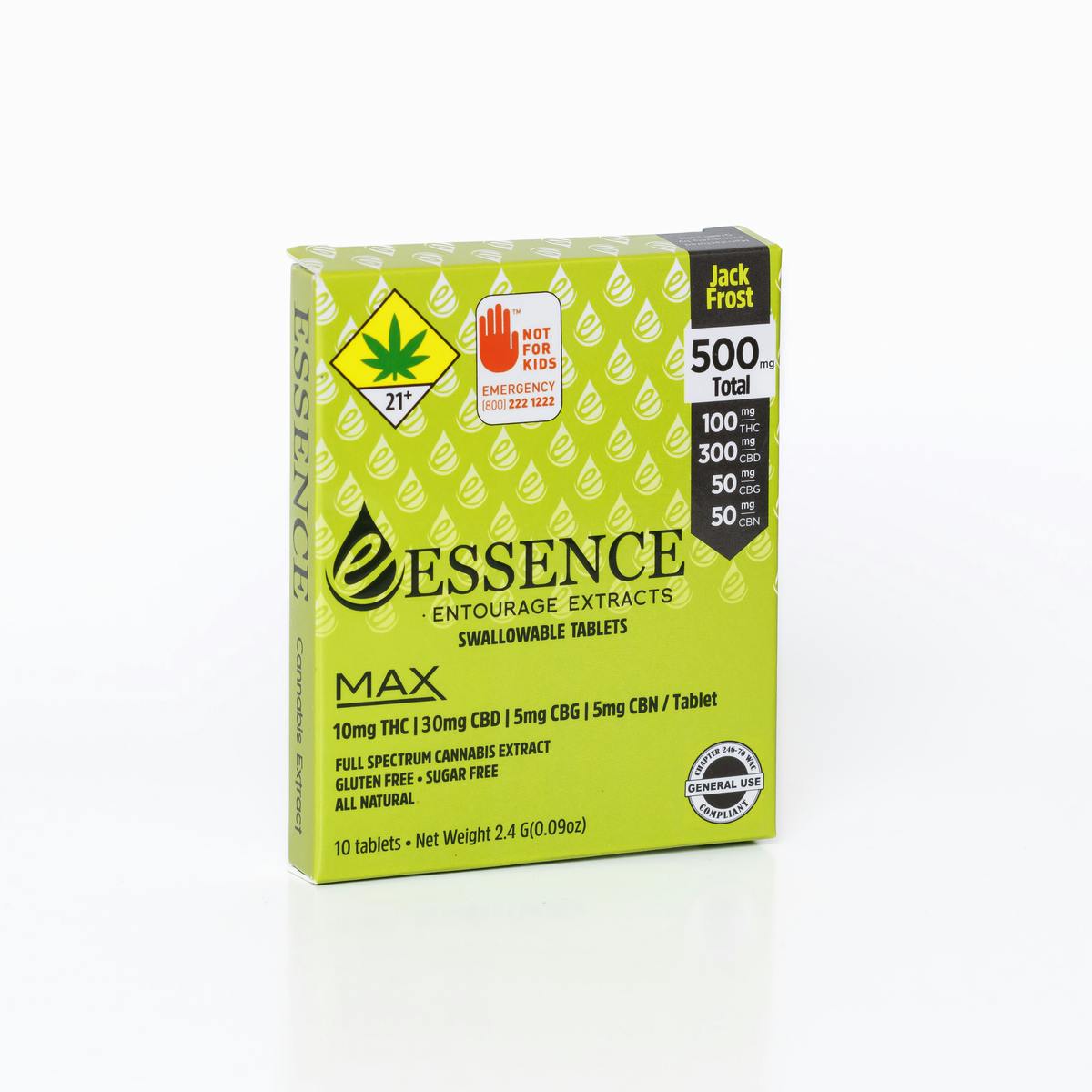 Swifts Edibles - Essence Cannabis Tablets | Jack Frost MAX 500mg - THC:CBD:CBN:CBG - 1