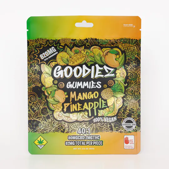 Swifts Edibles - Goodiez Gummies - Pineapple Mango | 40:1 CBD - 820mg - 1