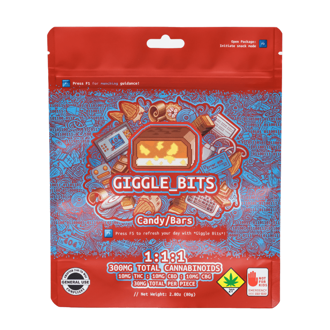 Swifts Edibles - Giggle Bits Candy Bar 300mg | 1:1:1 THC:CBD:CBG - 1