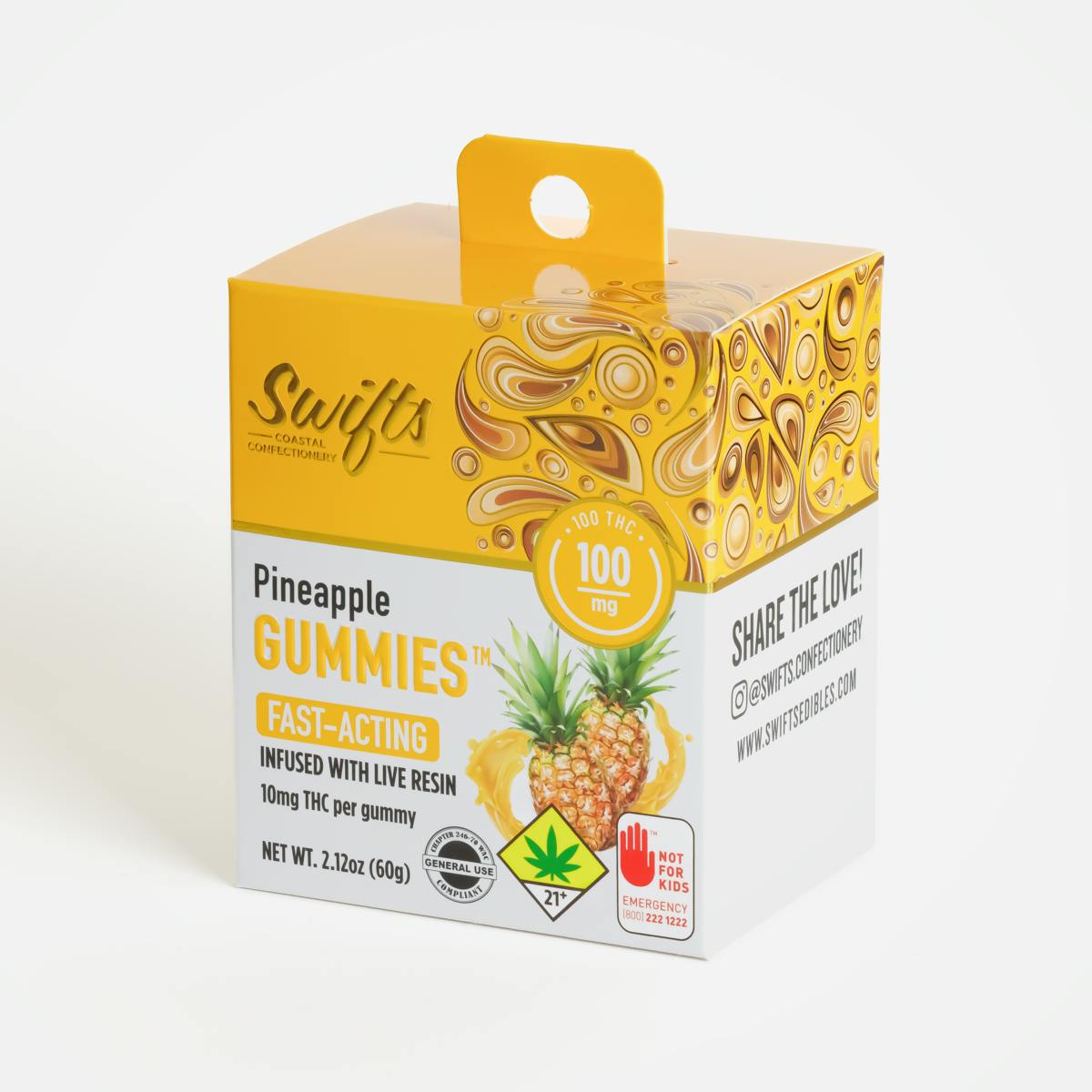 Swifts Edibles - Swifts Pineapple | Live Resin Gummies - 100mg - 1