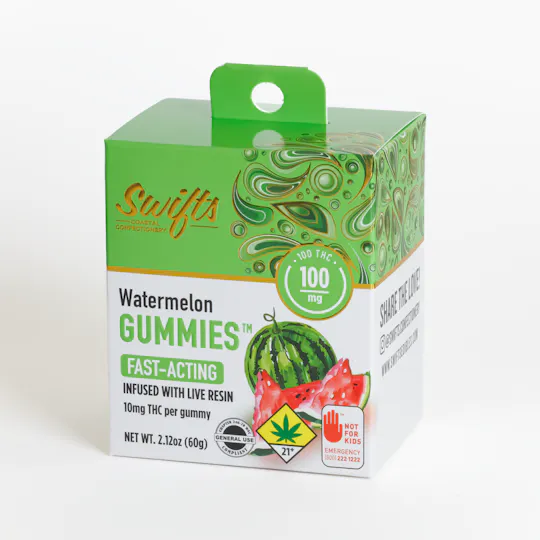 Swifts Edibles - Swifts Watermelon | Live Resin Gummies - 100mg - 1