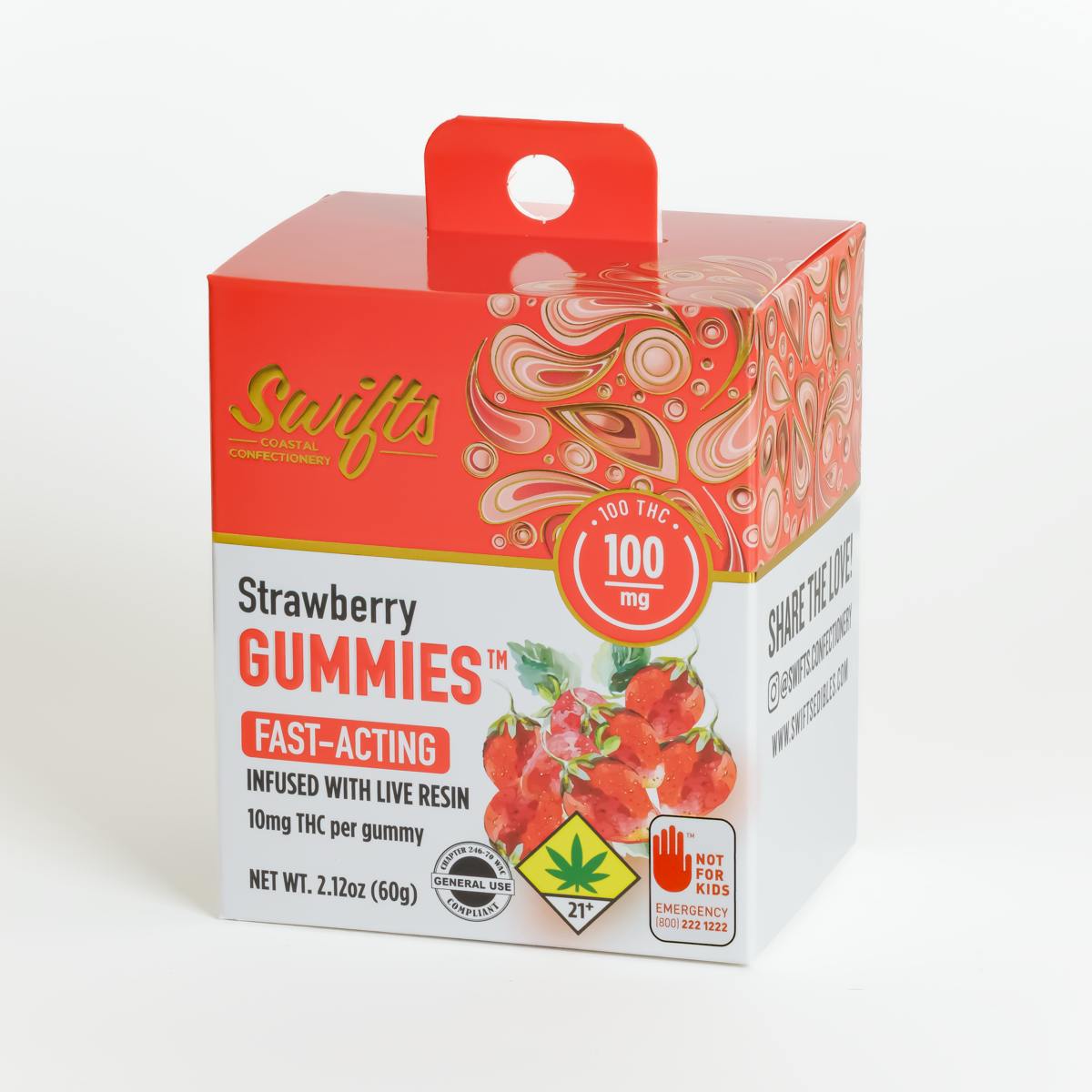 Swifts Edibles - Swifts Strawberry | Live Resin Gummies - 100mg - 1