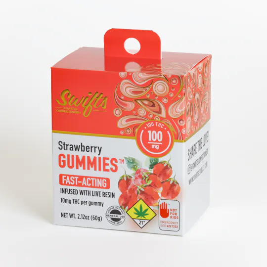 Swifts Edibles - Swifts Strawberry | Live Resin Gummies - 100mg - 1
