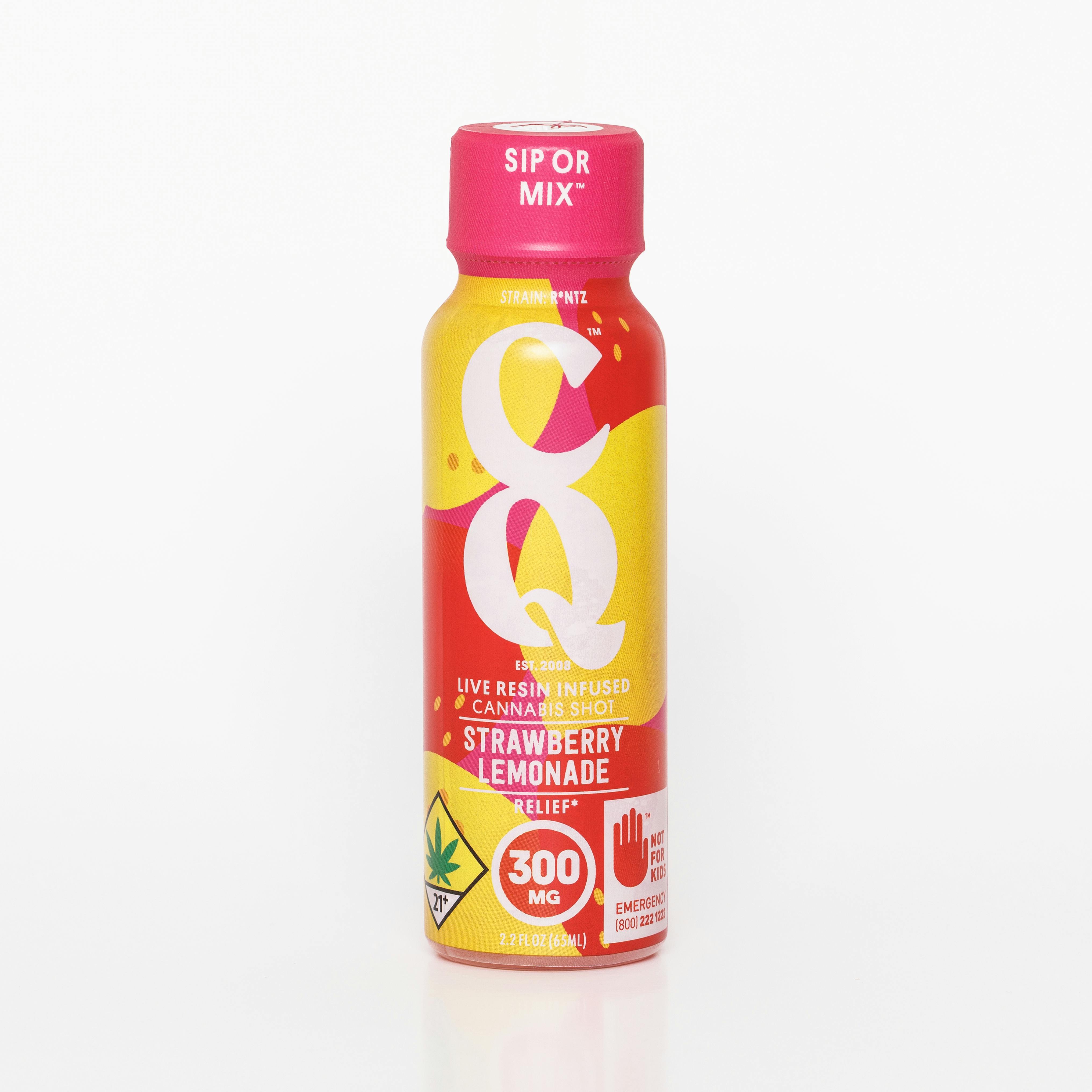Swifts Edibles - CQ 2oz Shots - Strawberry Lemonade 300mg | 1:1 THC:CBD - Relief - 1