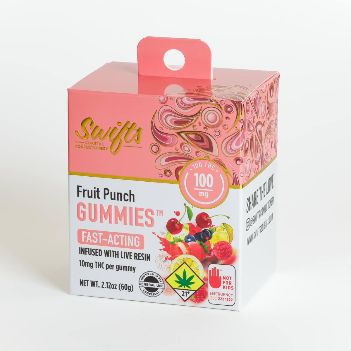 Swifts Edibles - Swifts Fruit Punch | Live Resin Gummies - 100mg - 1