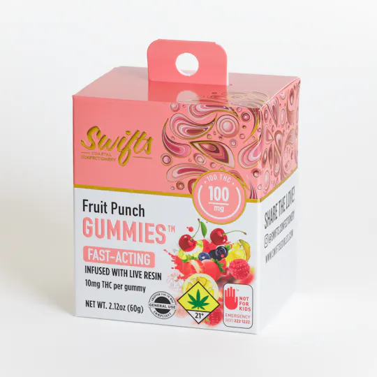 Swifts Edibles - Swifts Fruit Punch | Live Resin Gummies - 100mg - 1