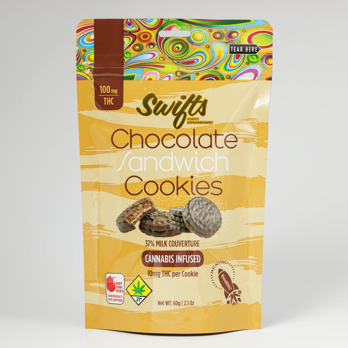 Swifts Edibles - Swifts Chocolate Covered Sandwich Cookies - 100mg - 1