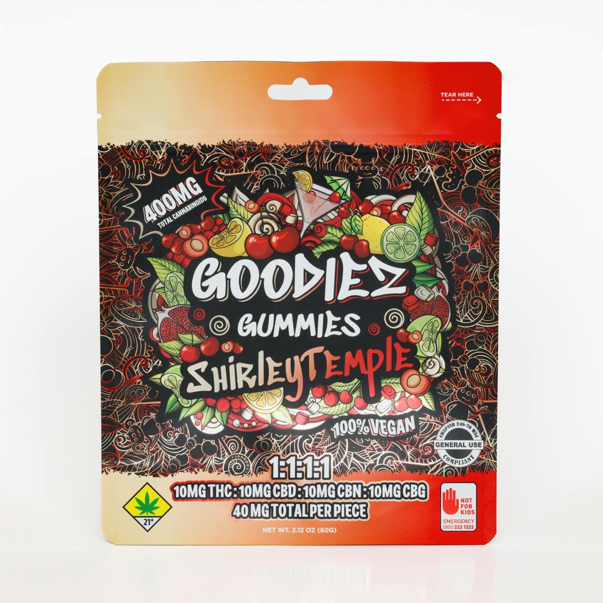 Swifts Edibles - Goodiez Gummies - Shirley Temple | 1:1:1:1 - 400mg - 1