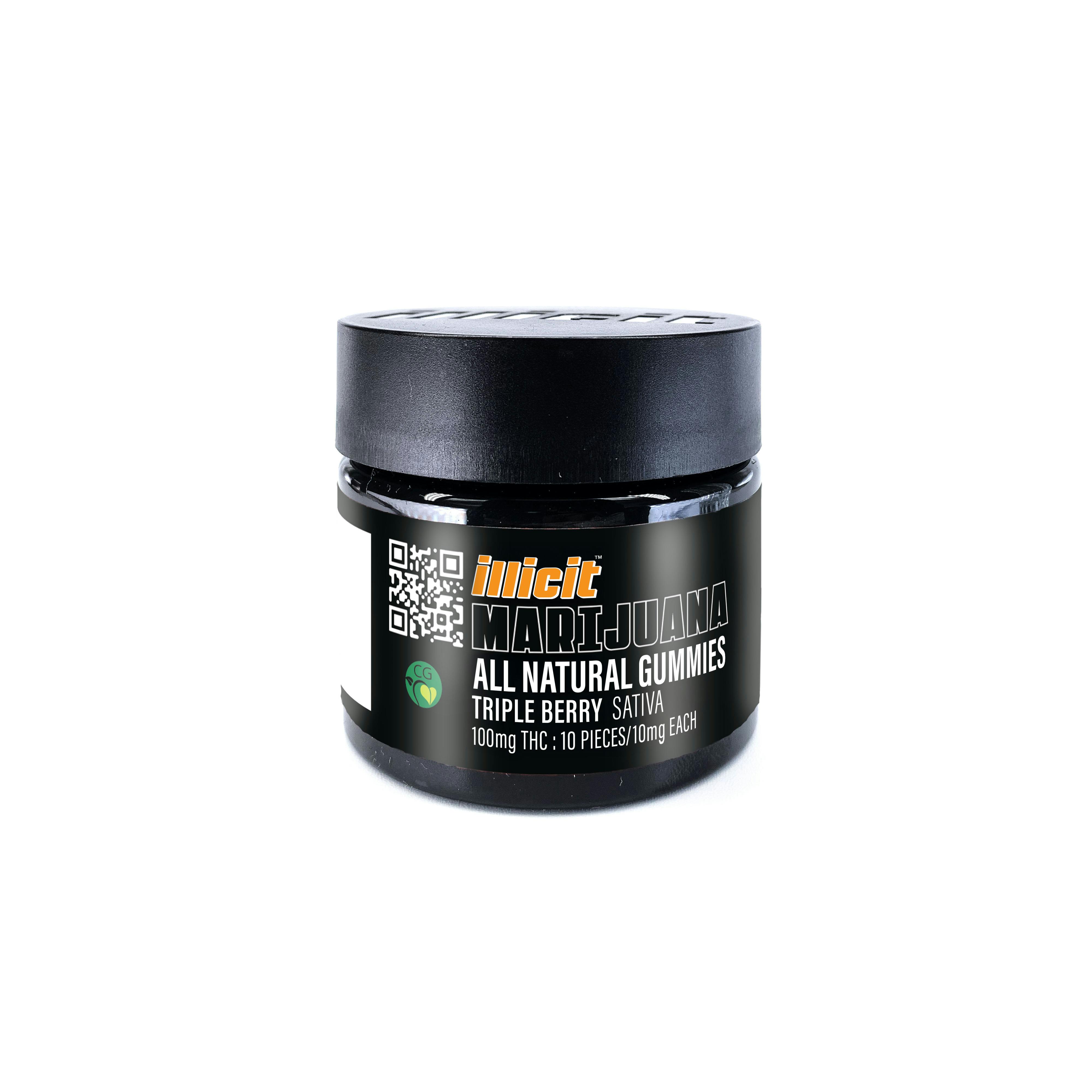 ILLICIT - Triple Berry 100mg All Natural Gummies - 1