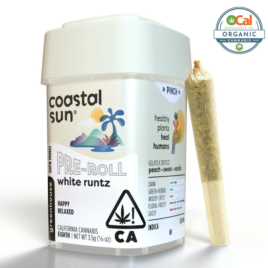 Coastal Sun - White Runtz Greenhouse 0.35g Pre-Roll 10pk 3.5g - 1