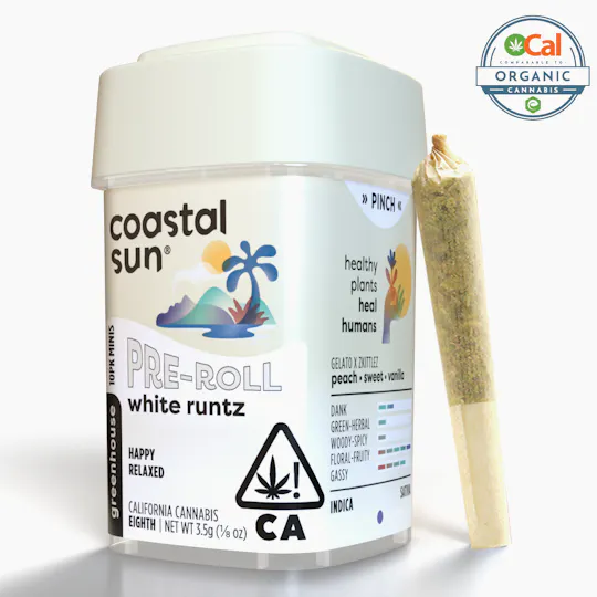 Coastal Sun - White Runtz Greenhouse 0.35g Pre-Roll 10pk 3.5g - 1