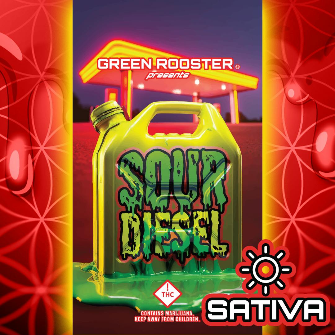 Green Rooster - Vape Cartridge – 510 Thread – Distillate – Sour Diesel – 1g - 1