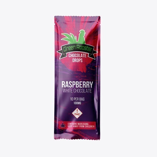 Green Rooster - Edibles – Chocolates – Raspberry White – 100mg – 10pk - 1