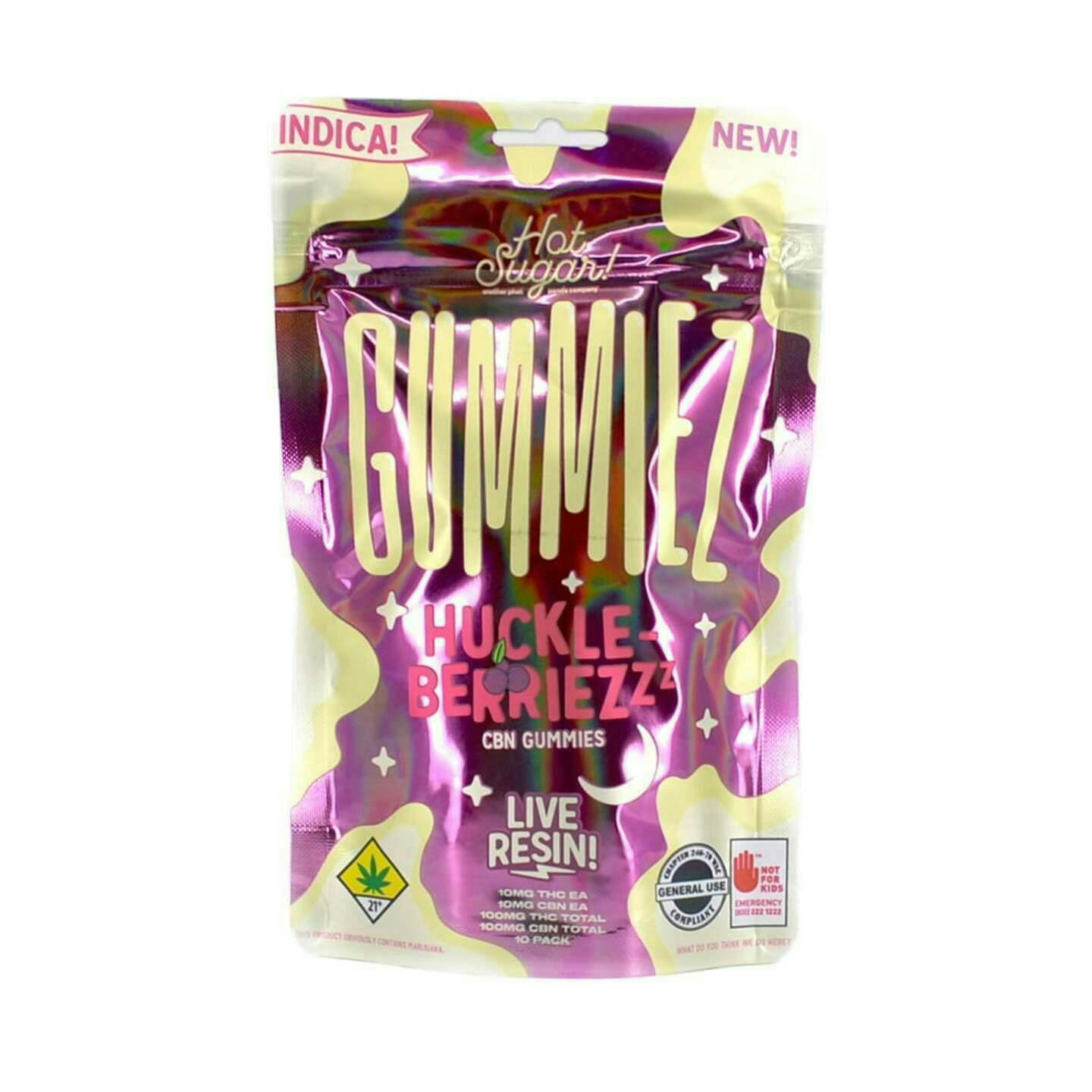 Hot Sugar! - Hot Sugar!| Gummiez| Huckleberry Gummies (1:1 CBN/THC)| 100mg| 10ct| 10mg/e - 1