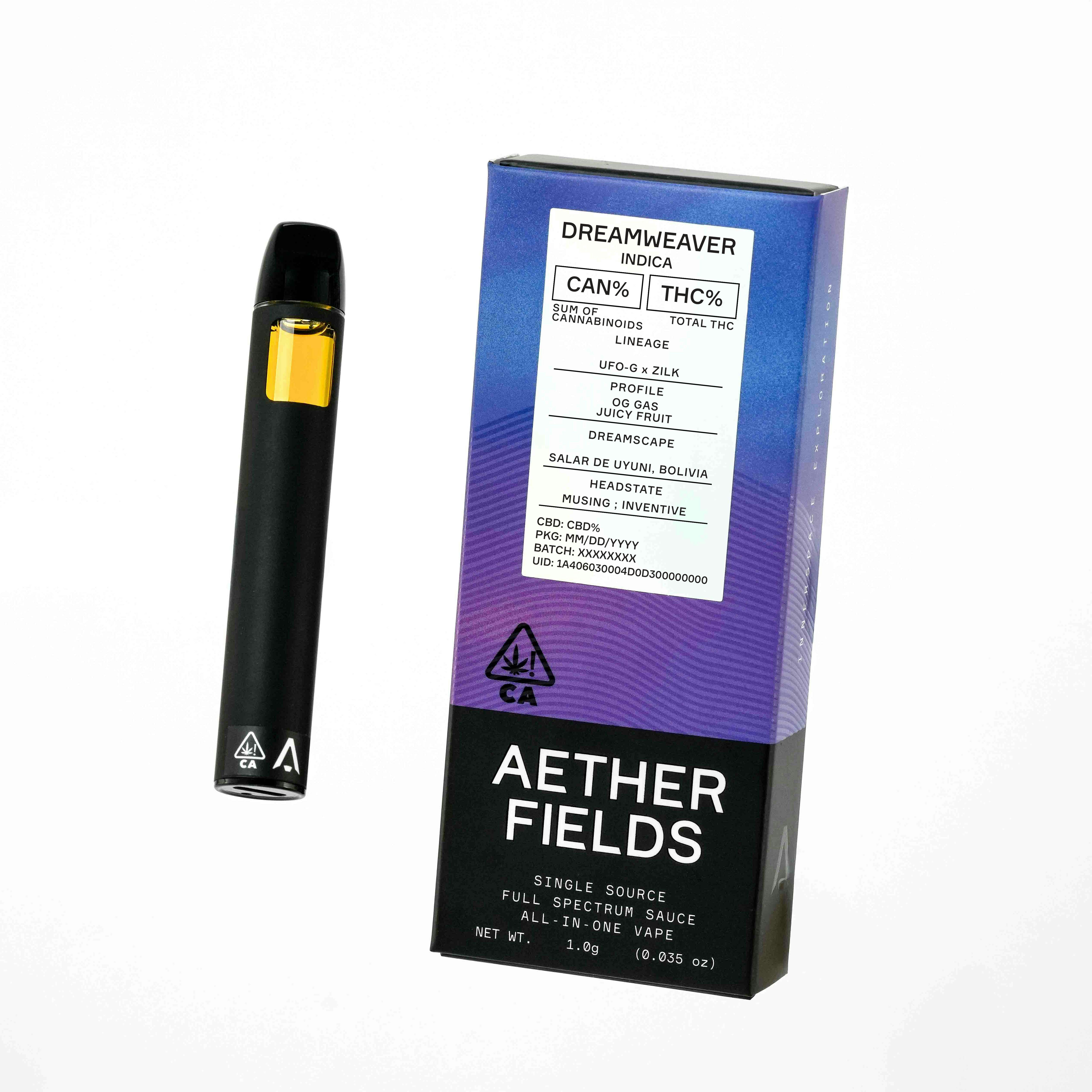 AETHER FIELDS - DREAMWEAVER | Indica | AIO Full Spectrum Sauce 1g - 1