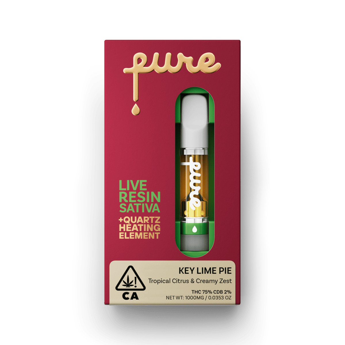 Pure Vape - Pure Live Resin 1g Cartridge - Key Lime Pie - Sativa - 1