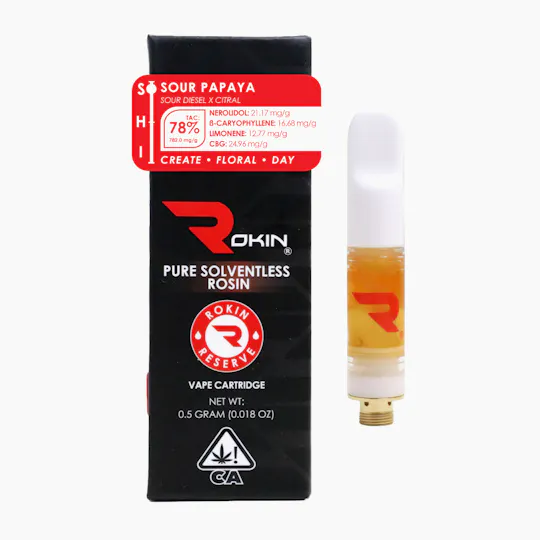 Rokin Cannabis - Rokin - Reserve Rosin - Sour Papaya - Cartridge 0.5g - 1