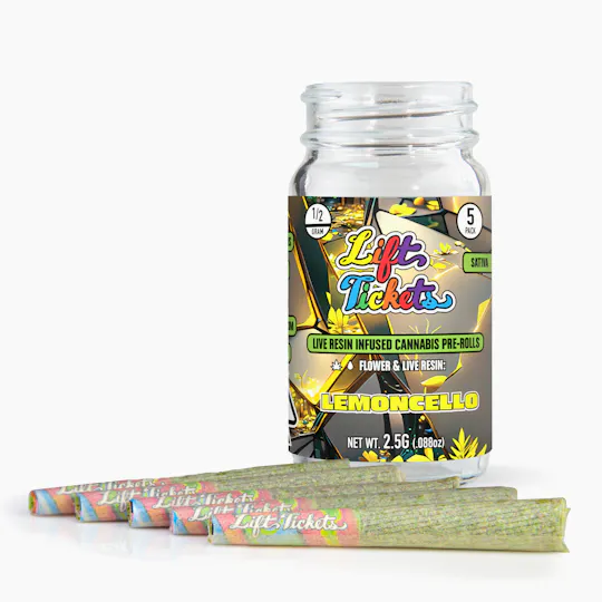 Lift Tickets - Lemoncello - 0.5g Infused Pre Roll Multipack (5) - 1