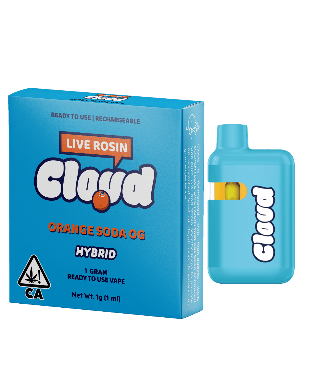 Cloud Rosin - Cloud Rosin - Orange Soda - 1g Live Rosin AIO Disposable - 1