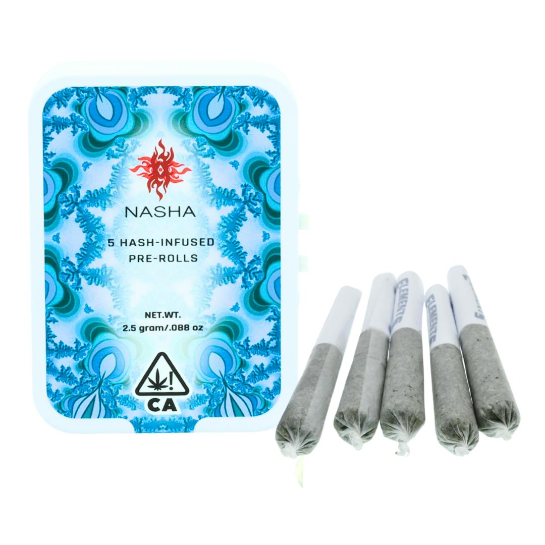 NASHA - Hash Infused PreRolls - 5 pack - Egyptian Gold x GMOoz - 1