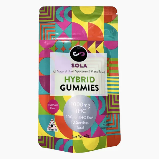 Indico - 1000mg Hybrid Gummies - Fruit Punch Flavor (Sola Edibles) - 1