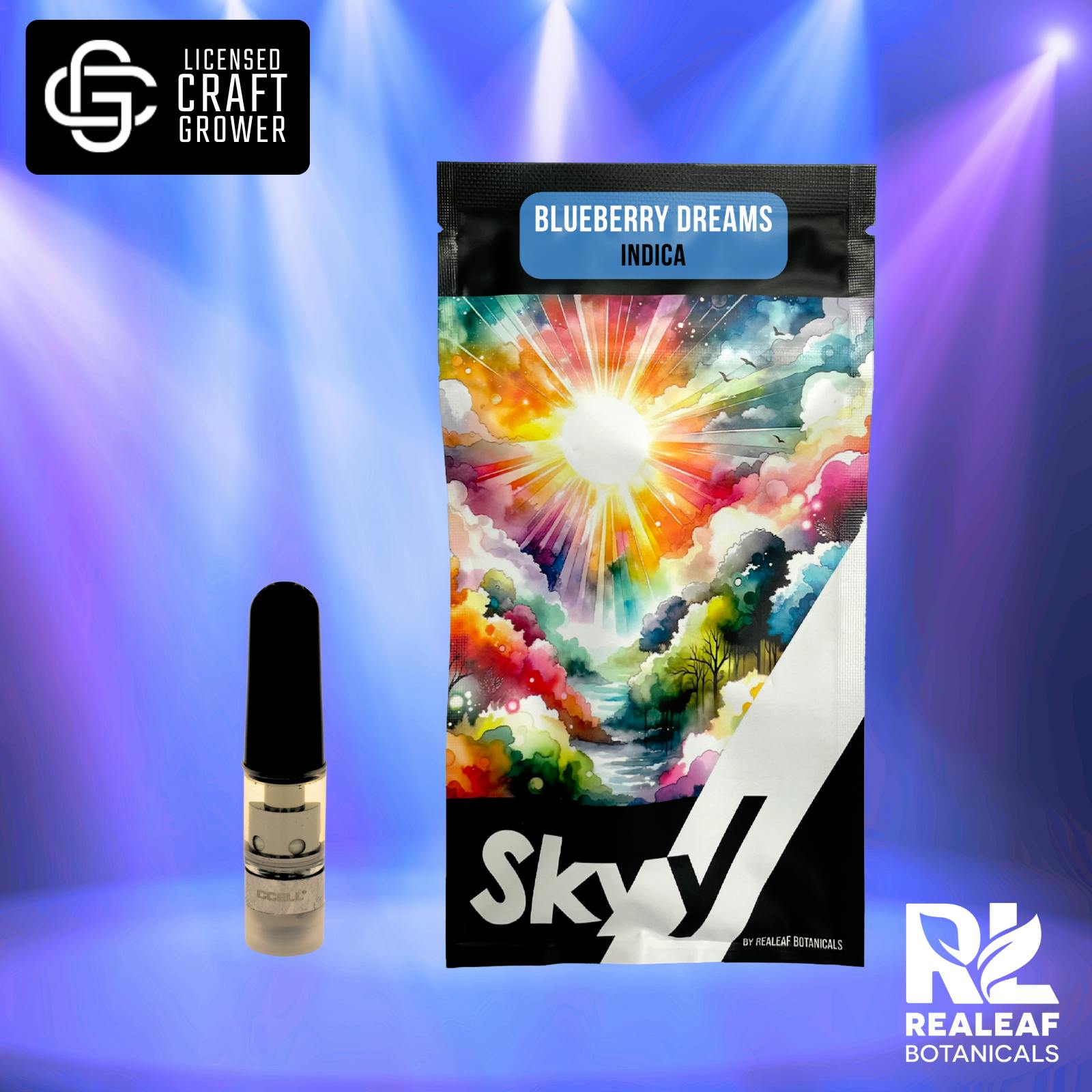 Realeaf Botanicals - Blueberry Dreams Vape Cartridge 0.3g - 1