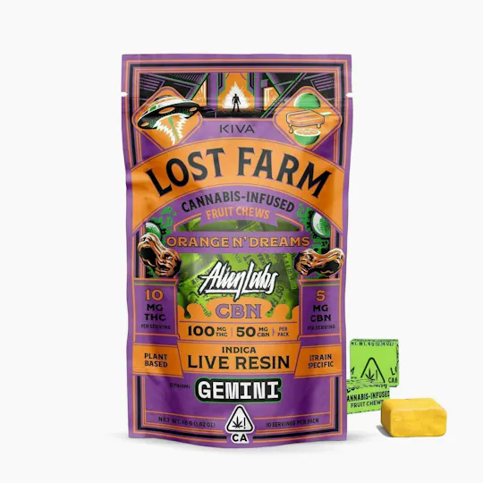 Alien Labs - Gemini | 2:1 THC:CBN Orange 'N Dreams Chews | 100mg | 10mg/ea | 10ct - 1