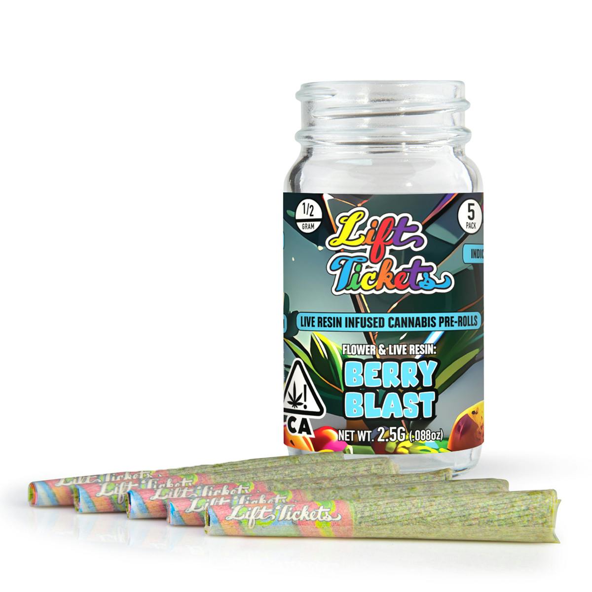 Lift Tickets - Berry Blast - 0.5g Infused Pre Roll Multipack (5) - 1
