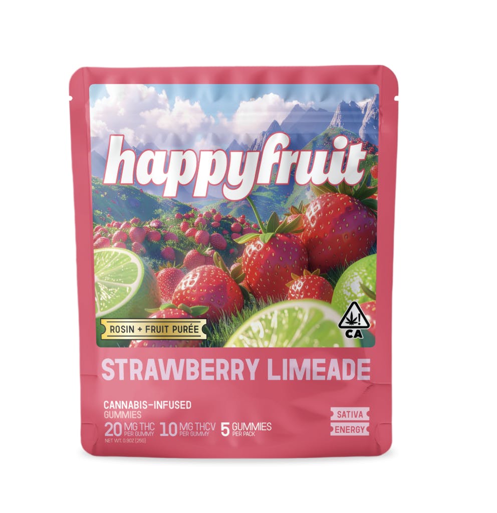 Happy Fruit - Happy Fruit - Strawberry Limeade Rosin Gummies - 100mg THC/50mg THCV - 5pk - 1
