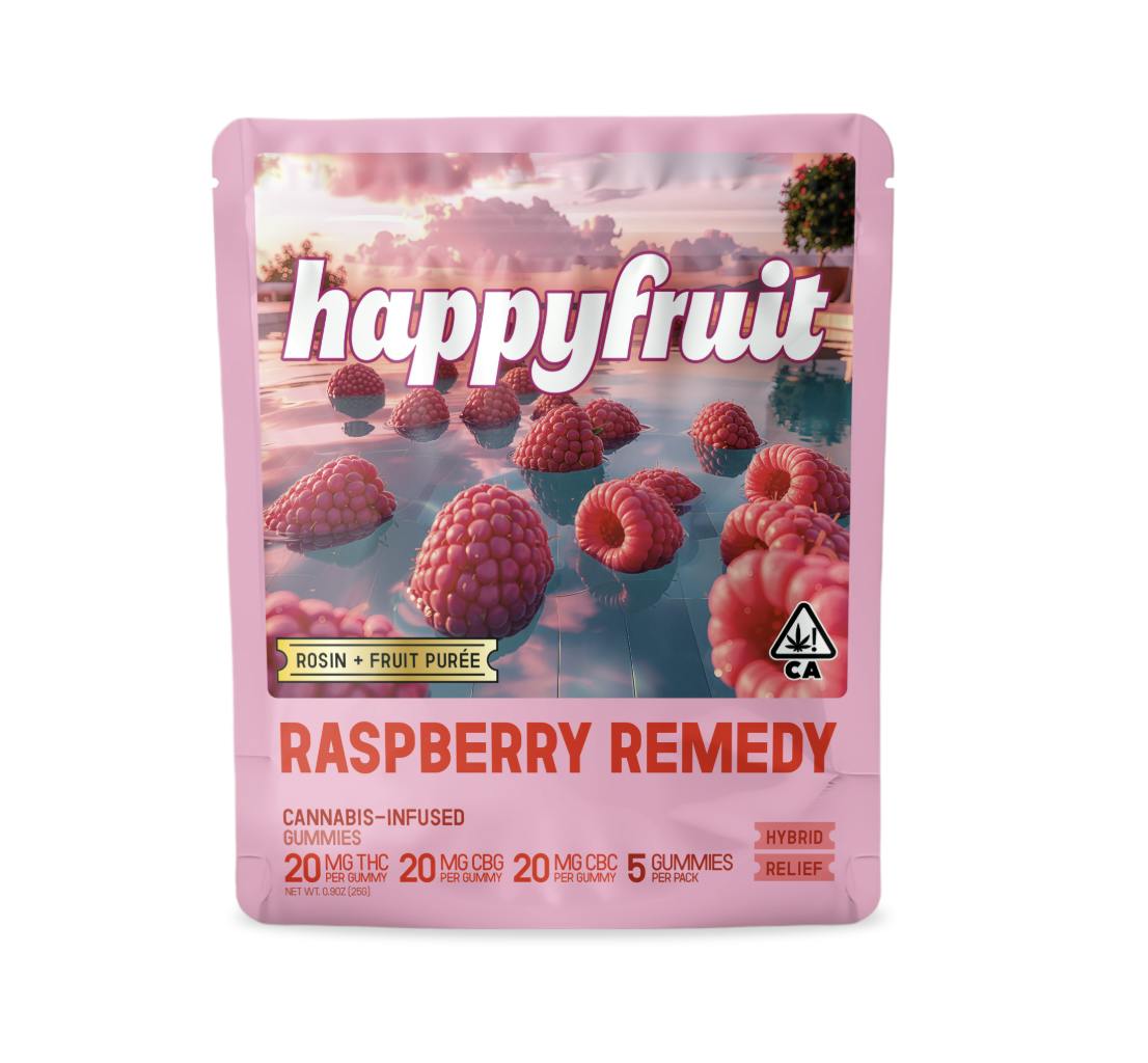 Happy Fruit - Happy Fruit - Raspberry Remedy Rosin Gummies - 100mg THC/CBG/CBC - 5pk - 1