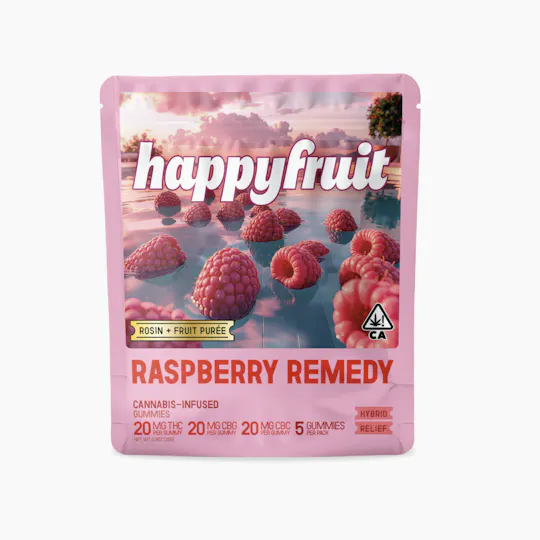 Happy Fruit - Happy Fruit - Raspberry Remedy Rosin Gummies - 100mg THC/CBG/CBC - 5pk - 1