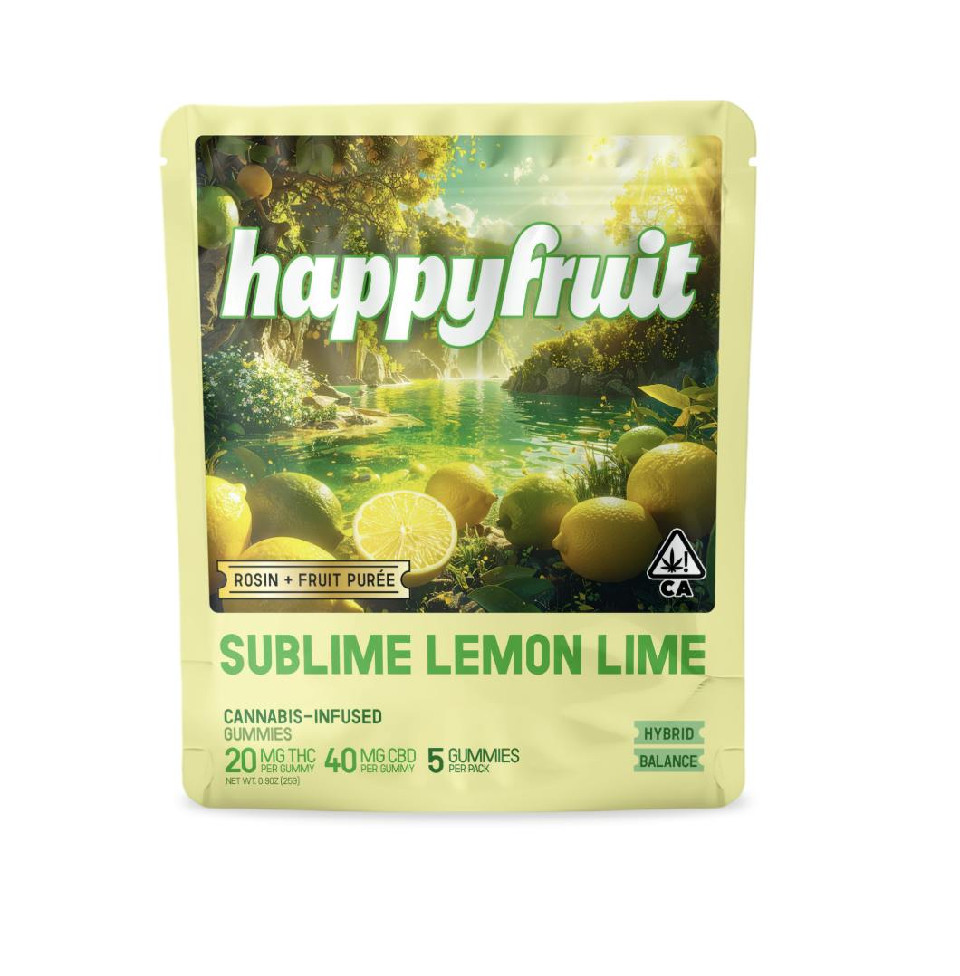 Happy Fruit - Happy Fruit - Sublime Lemon Lime Rosin Gummies - 100mg THC/200mg CBD - 5pk - 1