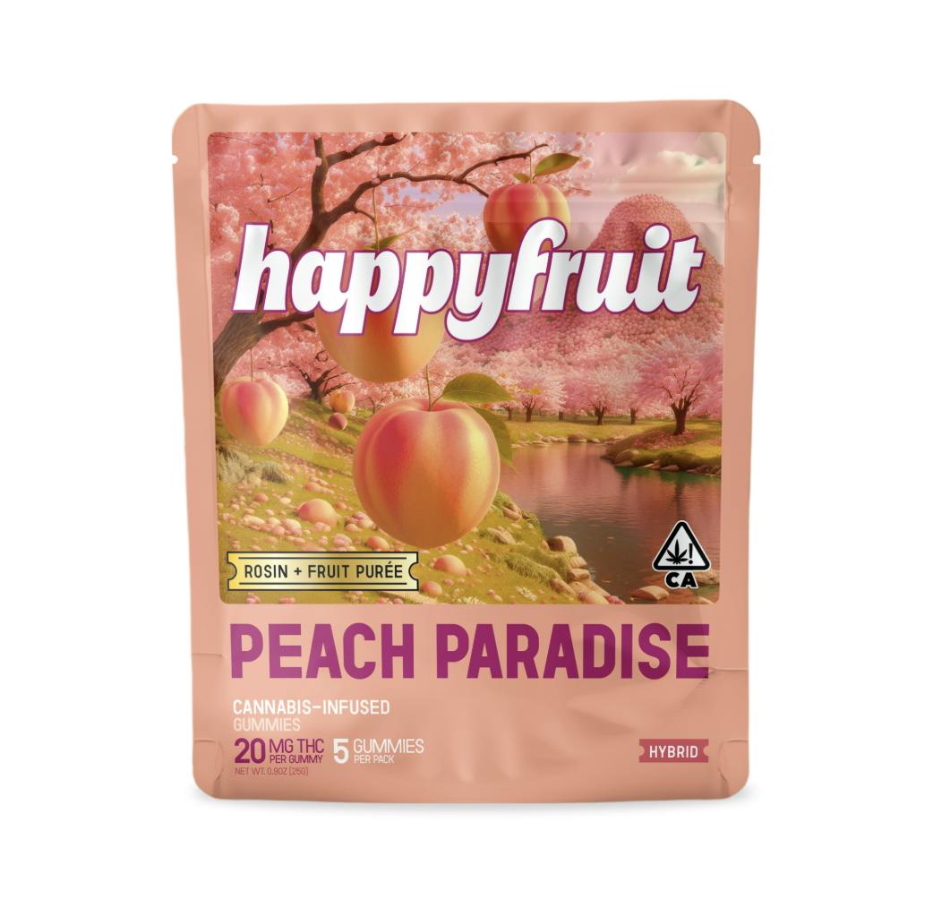 Happy Fruit - Happy Fruit - Peach Paradise Rosin Gummies - 100mg THC - 5pk - 1