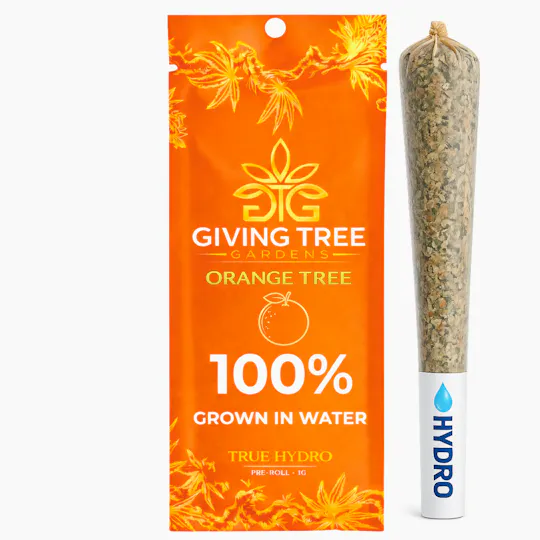 Giving Tree Gardens - Orange Tree – 1G Pre-Roll (True Hydro | Non-Infused | 100% Water-Grown) - 1
