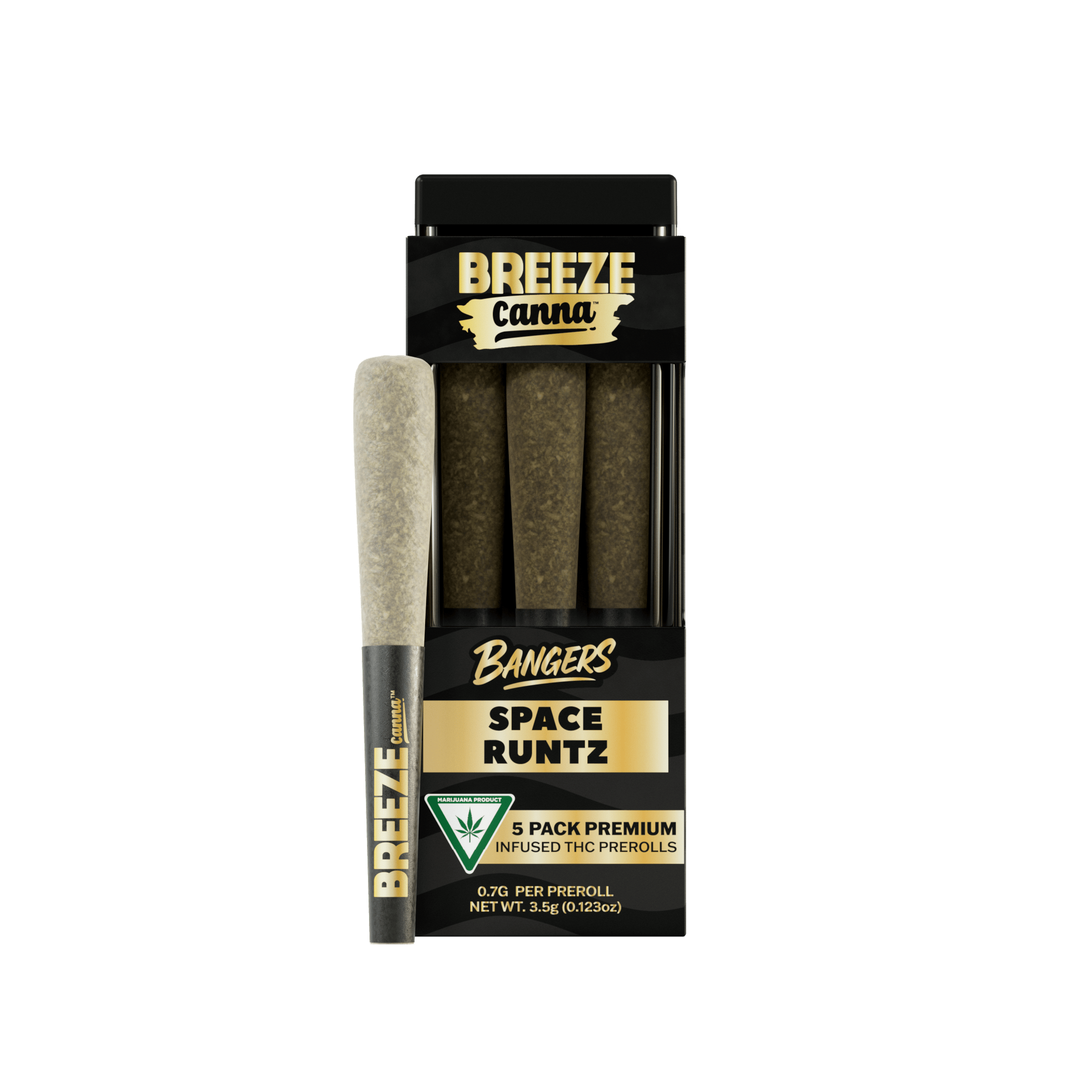 Breeze Canna - Space Runtz - Bangers Infused Preroll .7g (5pk/3.5g) — BREEZE Canna - 1