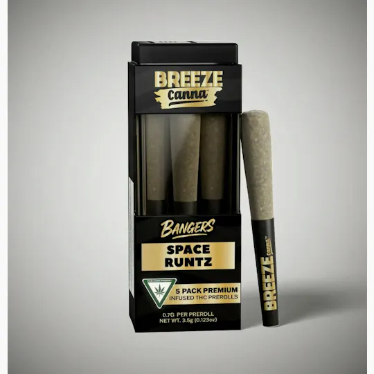 Breeze Canna - BREEZE Canna | Space Runtz | Bangers Infused Joints | .7g each | 5pk - 1