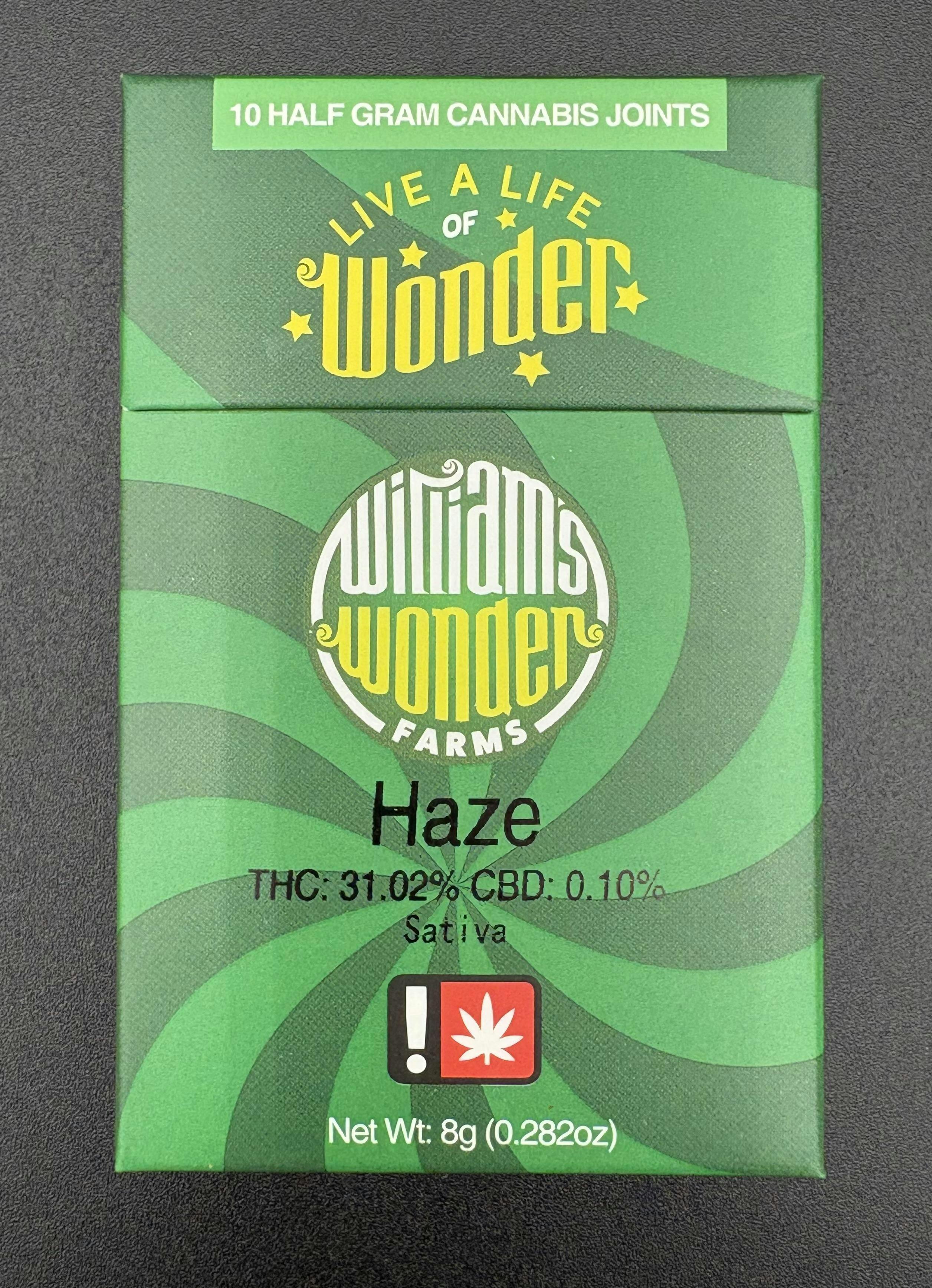 Hoodview Cannabis - WillIams Wonder | Haze Pre Roll .5g- 10pk - 1