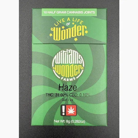 Hoodview Cannabis - WillIams Wonder | Haze Pre Roll .5g- 10pk - 1