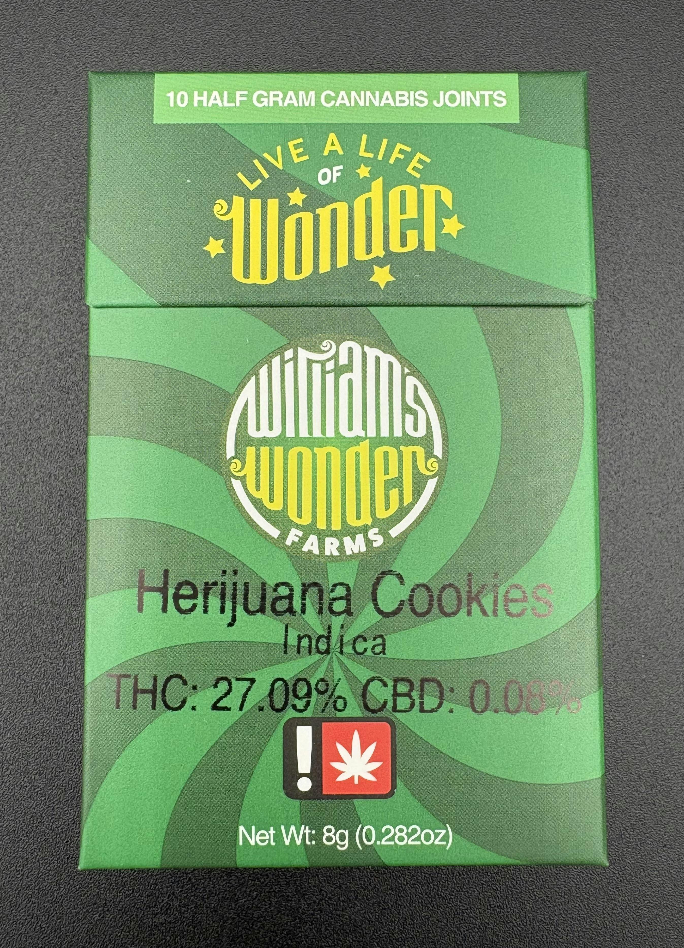 Hoodview Cannabis - WillIams Wonder | Herijuana Cookies Pre Roll .5g- 10pk - 1