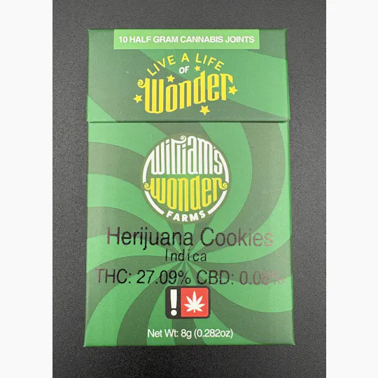 Hoodview Cannabis - WillIams Wonder | Herijuana Cookies Pre Roll .5g- 10pk - 1