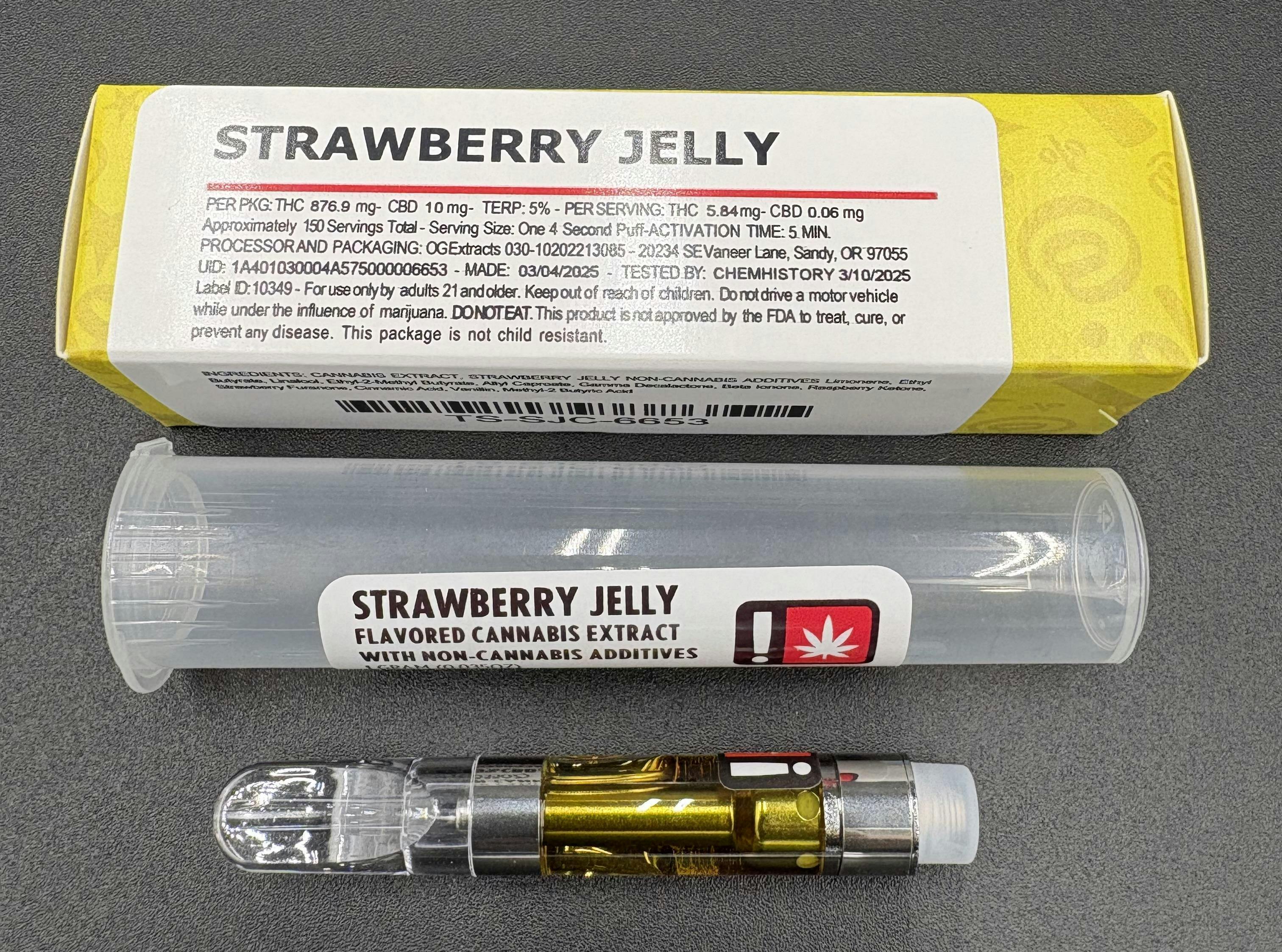 Hoodview Cannabis - Terp Smackers | Strawberry Jelly Cartridge 1g - 1